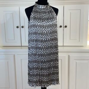 ANTONIO MELANI Size 14 sleeveless dress, crinkled silver and gray.  NWT.